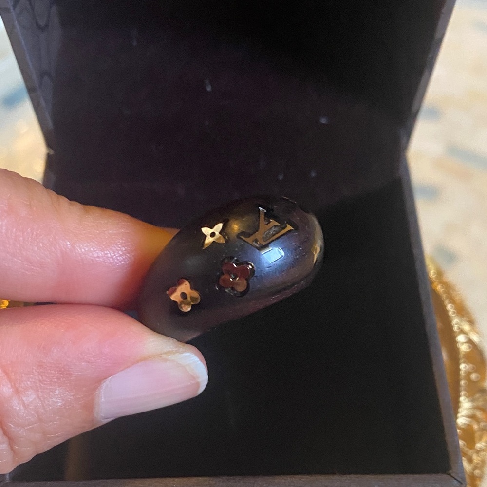 🖤♠️♣️💛❤️‍🔥Louis Vuitton Silvania Wood Sz 6 Ring M GA0132  With Box🎁 - Picture 14 of 15